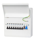 WCED 10 Way Metal Consumer Unit with 8 Compact A Rated RCBOs c/w 100A MS