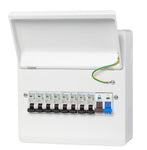 WCED 100A 8 Usable Way Metal Clad Consumer Unit + 8 MCB's