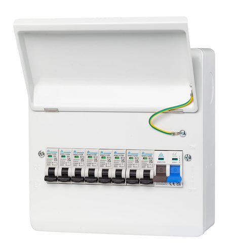 WCED 100A 8 Usable Way Metal Clad Consumer Unit + 8 MCB's