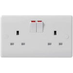 Electrical 2 Gang Twin Double Switched Wall Socket