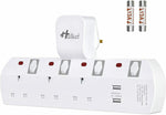 Multi Plug Extension Sockets with 2 USB Ports, 3 UK Sockets, Surge Protection