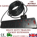 Heavy Duty 13 amp 4-gang Extension Cable Professional Lead Trailing Socket